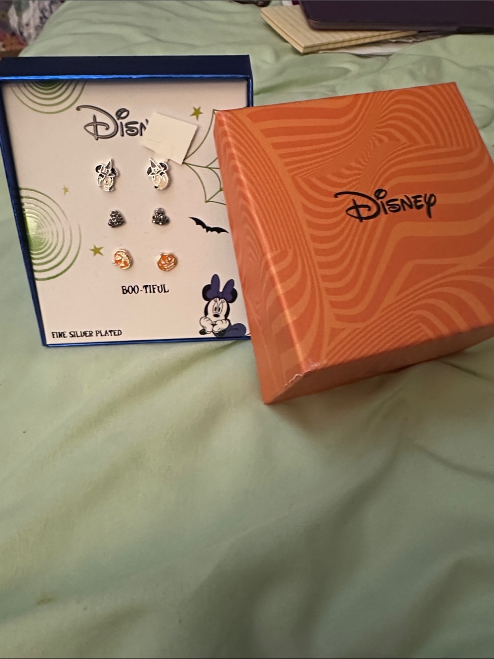Disney Halloween Stud Earring Set - Silver & Gold 3 Pair.